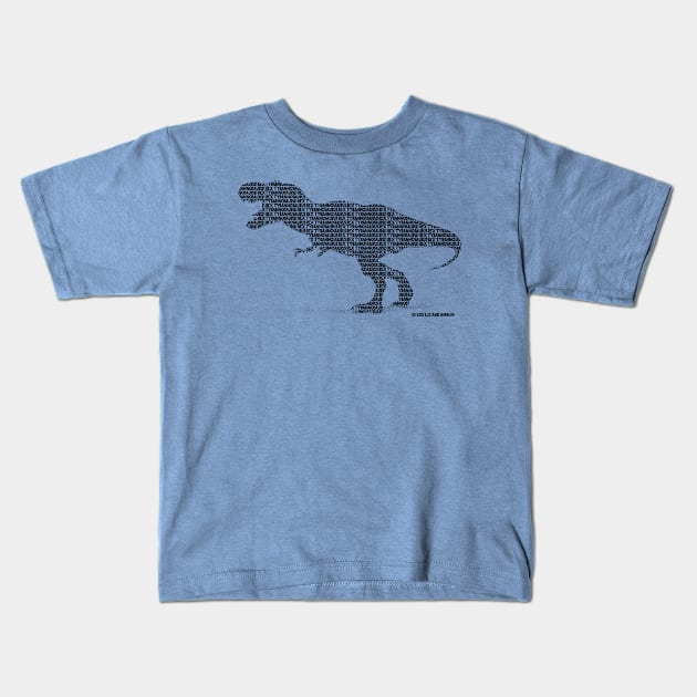 Tyrannosaurus Rex Typography Kids T-Shirt by Jurassic Merch